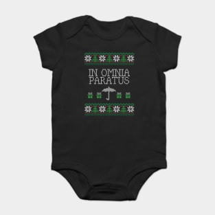 In Omnia Paratus Christmas Sweater Baby Bodysuit